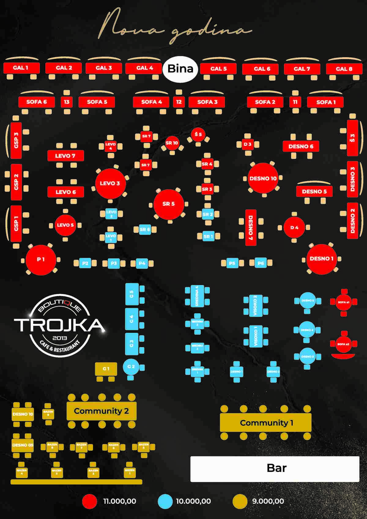 Boutique trojka nova godina mapa