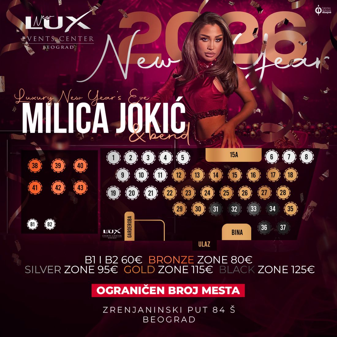 Lux event centar nova godina 2026 mapa