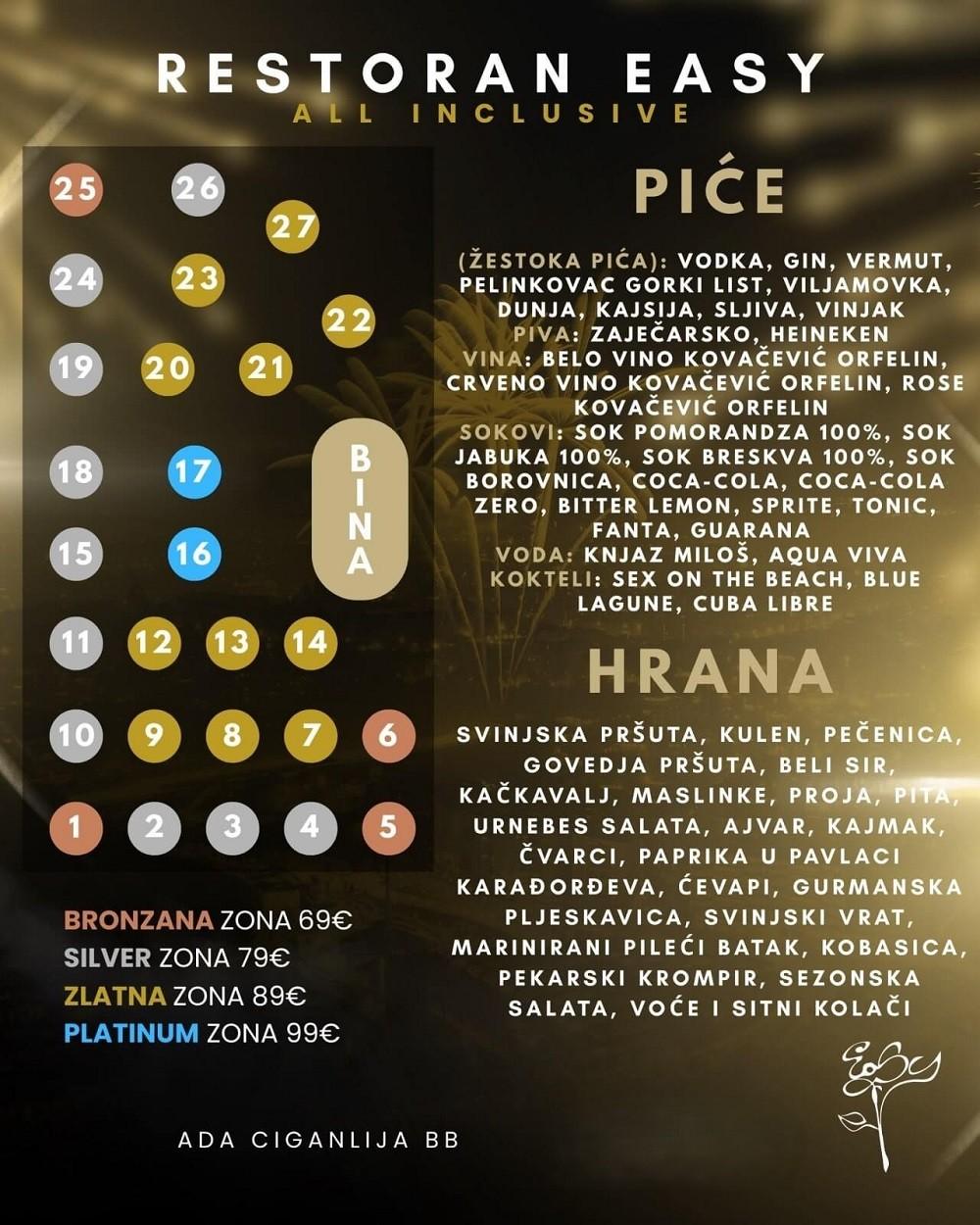 Restoran easy nova godina 2026 mapa